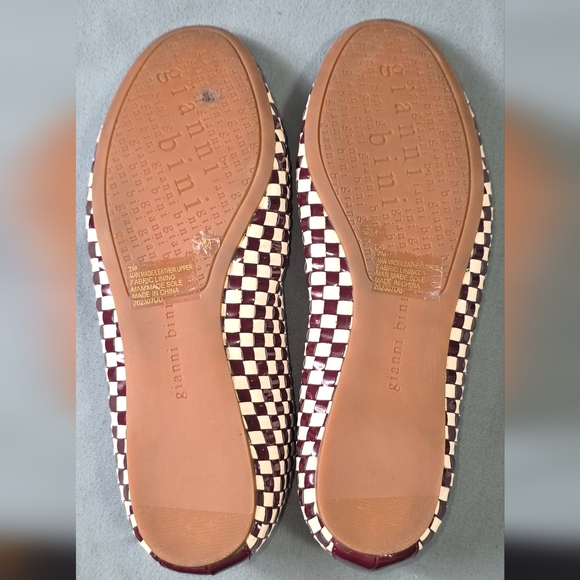 Gianni Bini, the Rhett Woven Patent Leather Checkered Detail Mary Jane Ballerina - Picture 5 of 6